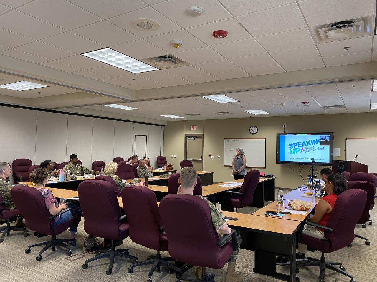Military participants attending a career transition class